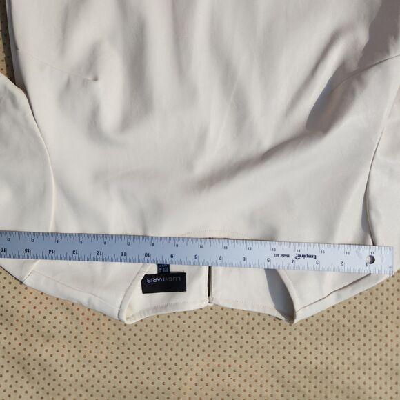 $129 Lucy Paris Women White Faux Leather Short-Sleeve Blouse Top T-Shirt Size XS - Picture 13 of 16